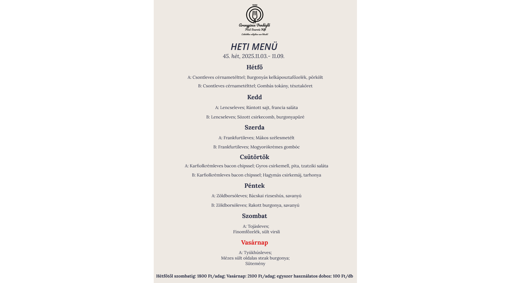 Következő heti menü